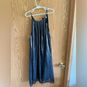 Lush Black-Silver Womens Top - Shimmery Black with Silver Accents